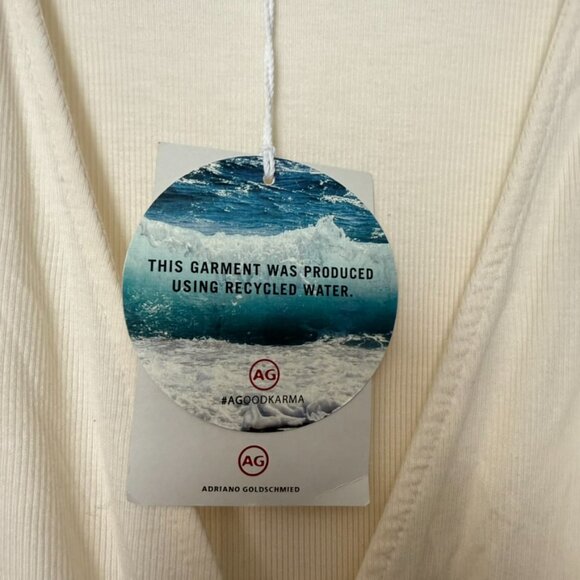 Adriano Goldschmied Lola Bodysuit Women M Ivory Dust V Neck Boho Classic NWT - Picture 4 of 6